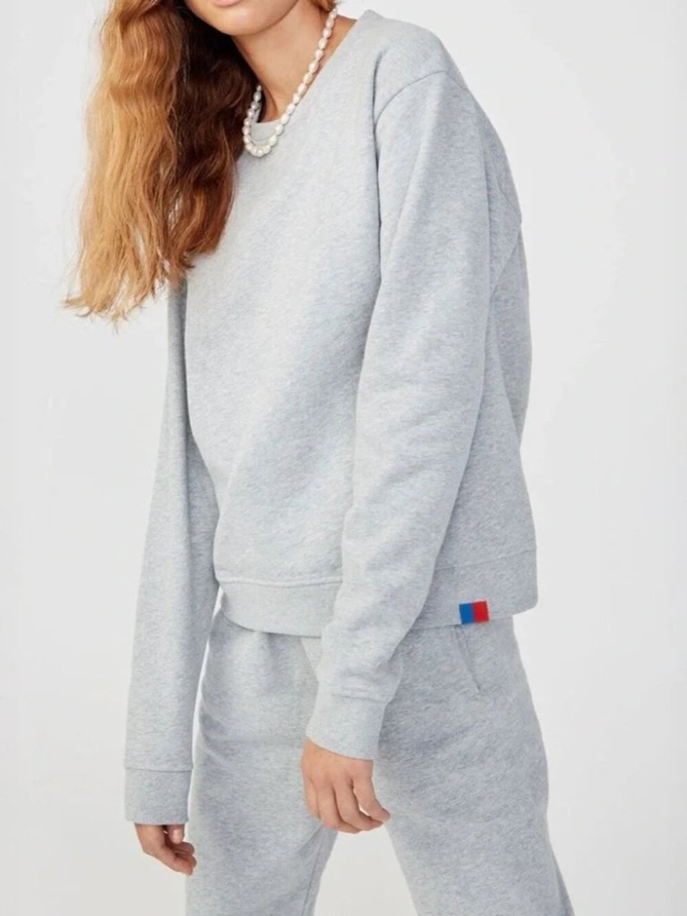 KULE THE RALEIGH PULLOVER LONG SLEEVE CREWNECK SWEATSHIRT TOP - Heather Grey SM